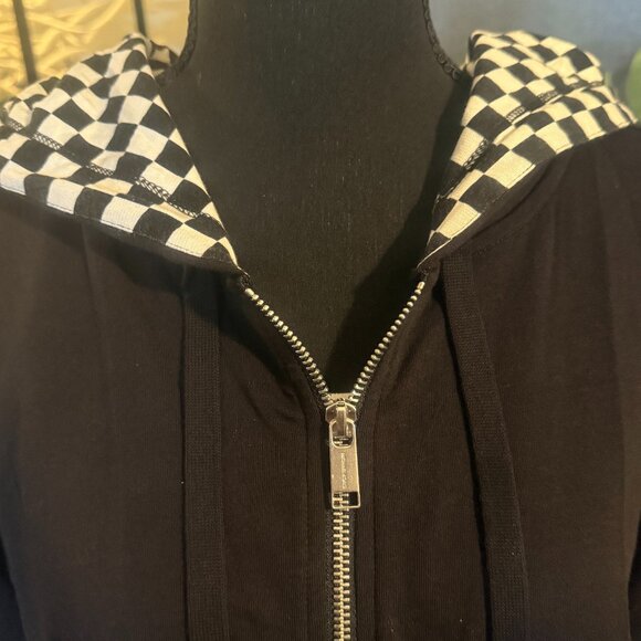 MICHAEL Michael Kors Cropped Checkered Hoodie - Picture 4 of 6